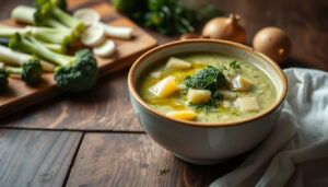 Broccolisoppa med potatis och purjolök – enkelt recept på 30 min